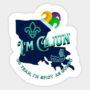 I'm Cajun v1 Teal/Grunge look Sticker